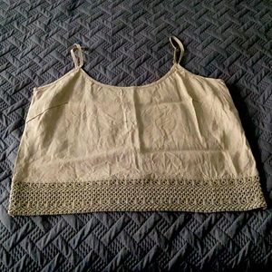 PREMIUM Irish Linen NWB Taupe Tank Top Size XL